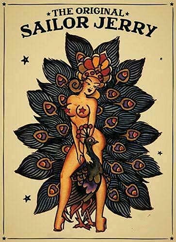 SAILOR JERRY'S BOARDチョークボードPUB TATTOO Amazon.com: Vintage Tin Sign Sailor Jerry Tattoo Girl and A